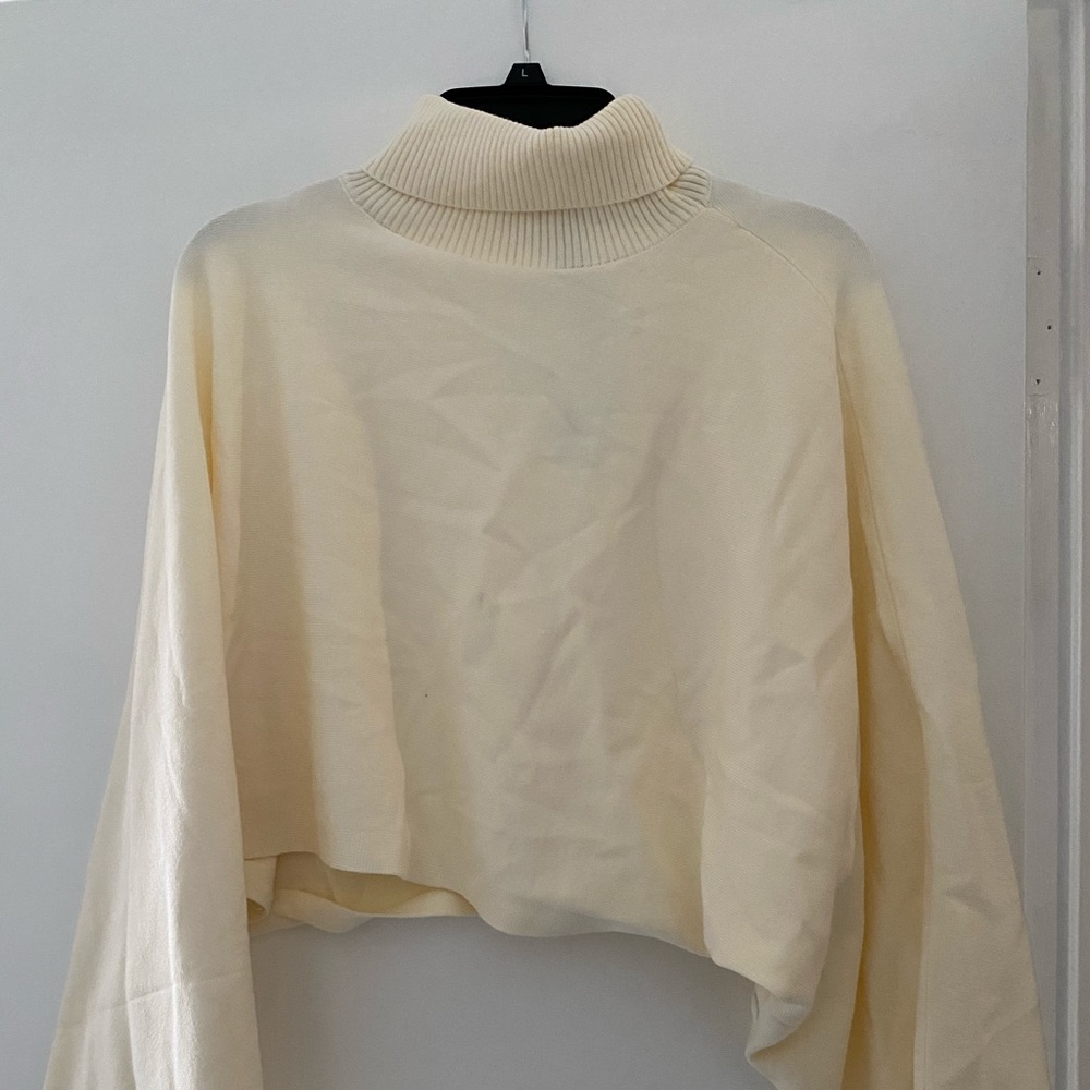 Turtleneck Batwing-Sleeve Sweater